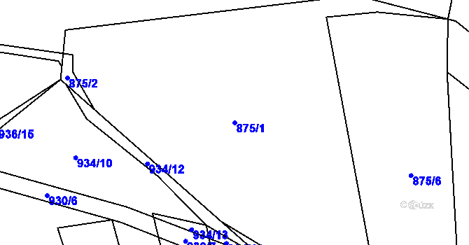 Parcela st. 875/1 v KÚ Jasenka, Katastrální mapa