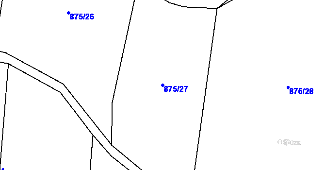 Parcela st. 875/27 v KÚ Jasenka, Katastrální mapa