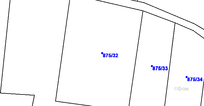 Parcela st. 875/32 v KÚ Jasenka, Katastrální mapa