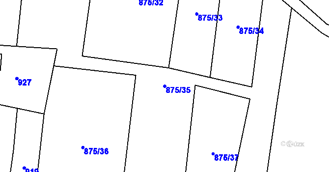 Parcela st. 875/35 v KÚ Jasenka, Katastrální mapa