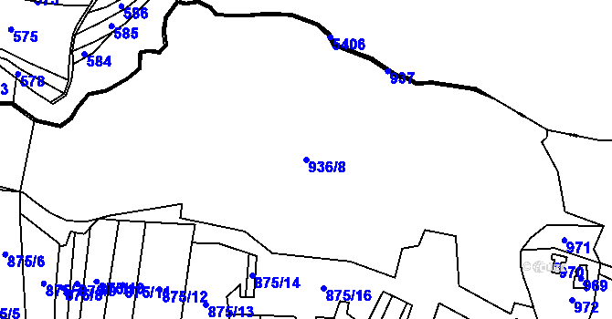 Parcela st. 936/8 v KÚ Jasenka, Katastrální mapa