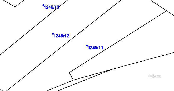 Parcela st. 1245/11 v KÚ Jasenka, Katastrální mapa