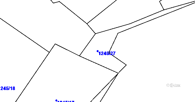 Parcela st. 1245/27 v KÚ Jasenka, Katastrální mapa