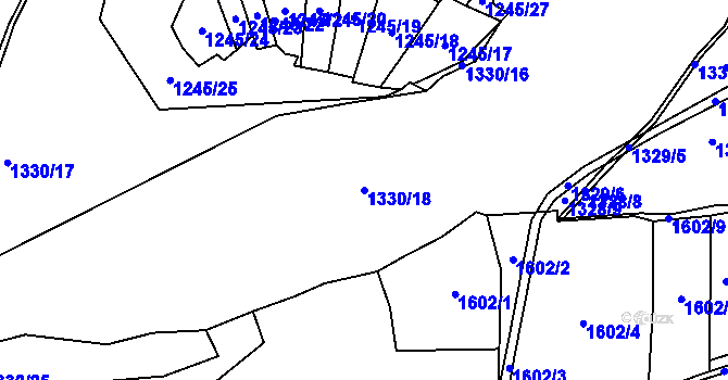Parcela st. 1330/18 v KÚ Jasenka, Katastrální mapa