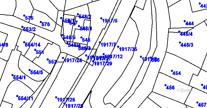 Parcela st. 1917/12 v KÚ Jasenka, Katastrální mapa