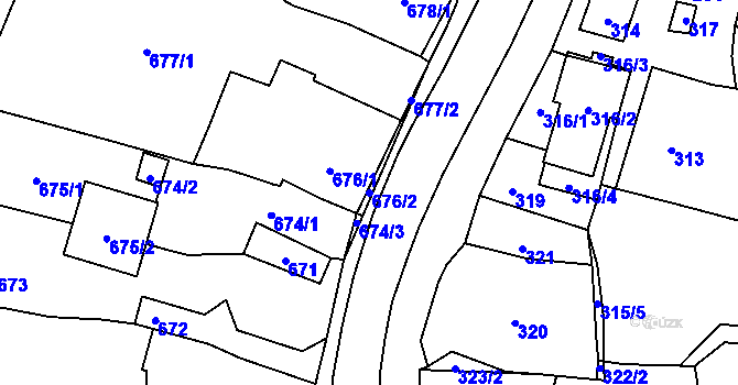 Parcela st. 676/2 v KÚ Jasenka, Katastrální mapa