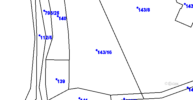 Parcela st. 143/16 v KÚ Jasenka, Katastrální mapa