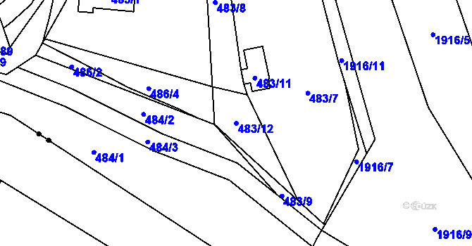 Parcela st. 483/12 v KÚ Jasenka, Katastrální mapa