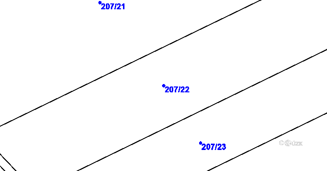 Parcela st. 207/22 v KÚ Vsisko, Katastrální mapa