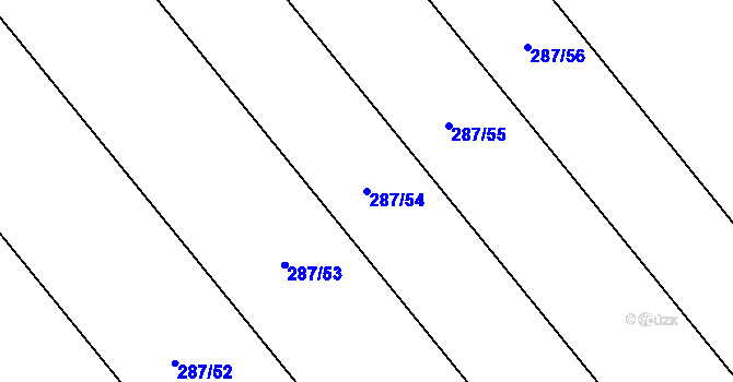 Parcela st. 287/54 v KÚ Vsisko, Katastrální mapa