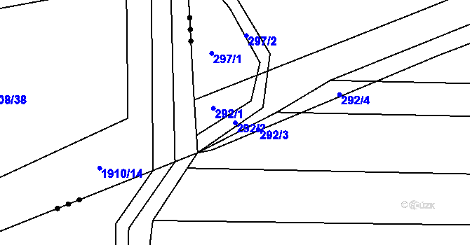 Parcela st. 292/2 v KÚ Vsisko, Katastrální mapa
