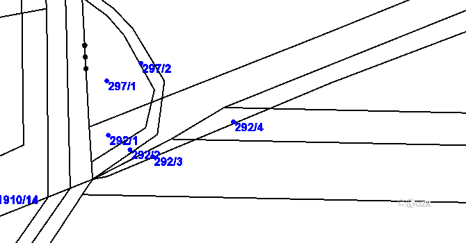 Parcela st. 292/4 v KÚ Vsisko, Katastrální mapa