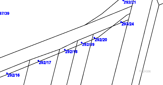 Parcela st. 292/19 v KÚ Vsisko, Katastrální mapa