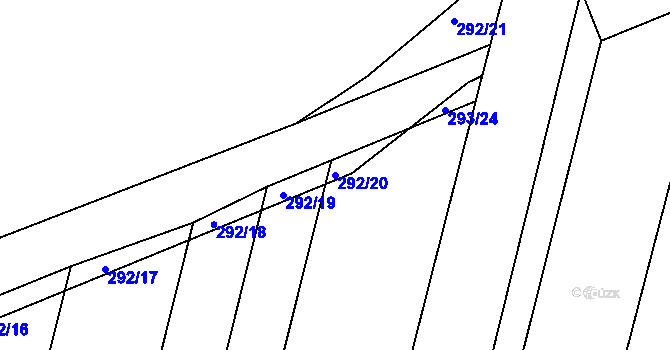 Parcela st. 292/20 v KÚ Vsisko, Katastrální mapa
