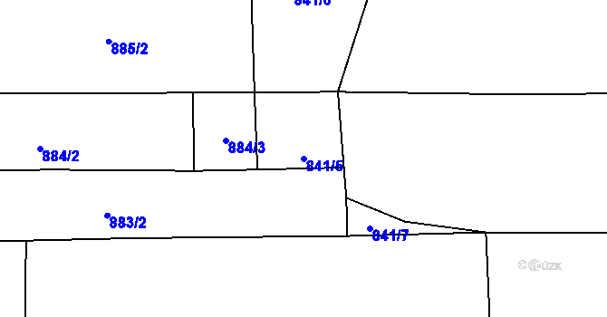 Parcela st. 841/5 v KÚ Vstiš, Katastrální mapa