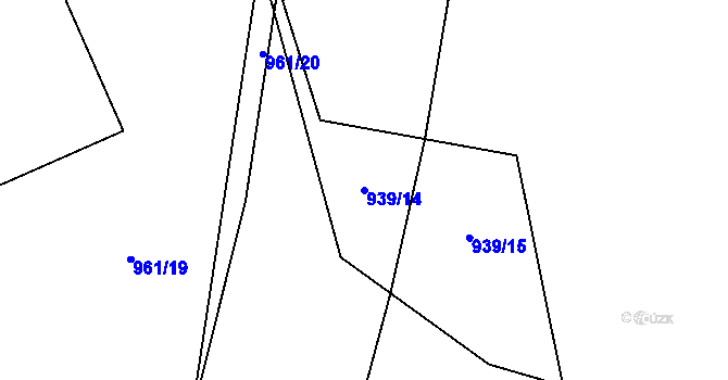 Parcela st. 939/14 v KÚ Vstiš, Katastrální mapa