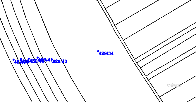 Parcela st. 489/34 v KÚ Vstiš, Katastrální mapa