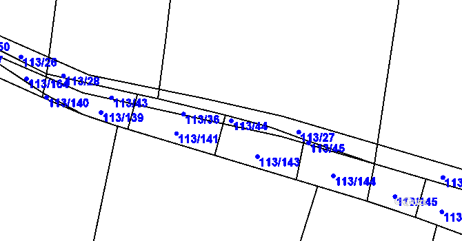Parcela st. 113/44 v KÚ Vstiš, Katastrální mapa