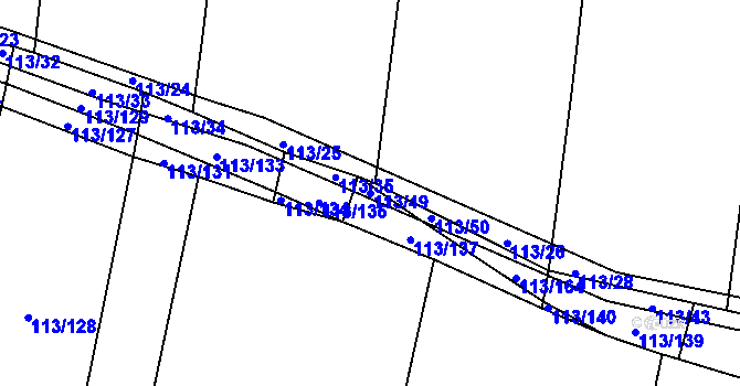Parcela st. 113/49 v KÚ Vstiš, Katastrální mapa
