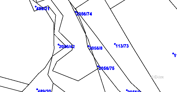Parcela st. 2056/8 v KÚ Vstiš, Katastrální mapa