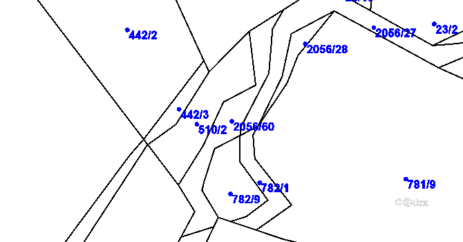 Parcela st. 2056/60 v KÚ Vstiš, Katastrální mapa