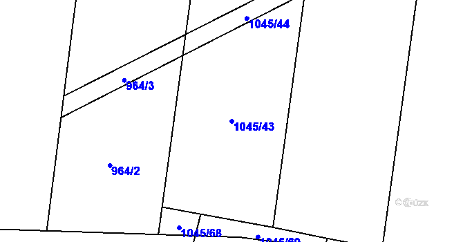 Parcela st. 1045/43 v KÚ Vstiš, Katastrální mapa