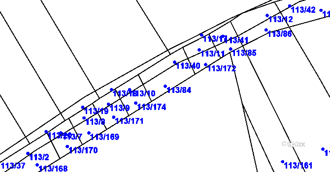 Parcela st. 113/84 v KÚ Vstiš, Katastrální mapa