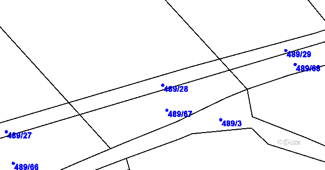 Parcela st. 489/28 v KÚ Vstiš, Katastrální mapa