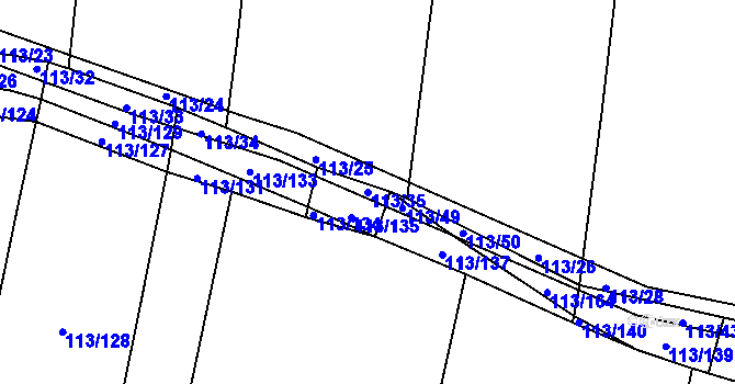 Parcela st. 113/35 v KÚ Vstiš, Katastrální mapa