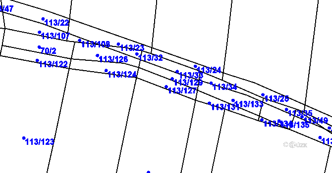 Parcela st. 113/127 v KÚ Vstiš, Katastrální mapa