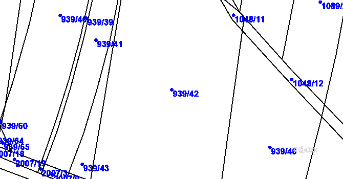 Parcela st. 939/42 v KÚ Vstiš, Katastrální mapa