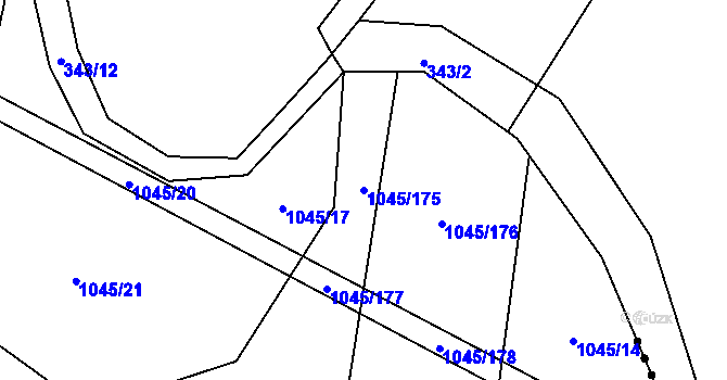 Parcela st. 1045/175 v KÚ Vstiš, Katastrální mapa