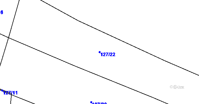 Parcela st. 127/22 v KÚ Všechlapy u Nymburka, Katastrální mapa