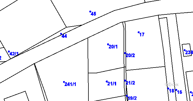 Parcela st. 20 v KÚ Skalička u Tišnova, Katastrální mapa