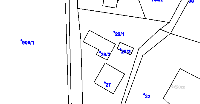 Parcela st. 29/2 v KÚ Skalička u Tišnova, Katastrální mapa