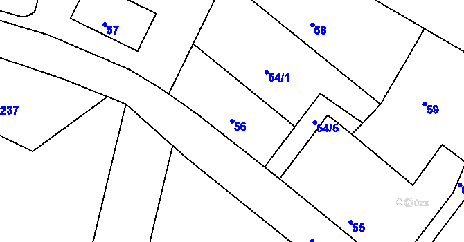 Parcela st. 56 v KÚ Skalička u Tišnova, Katastrální mapa