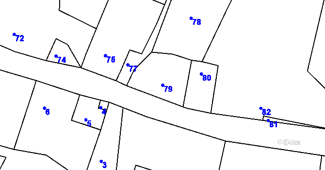 Parcela st. 79 v KÚ Skalička u Tišnova, Katastrální mapa
