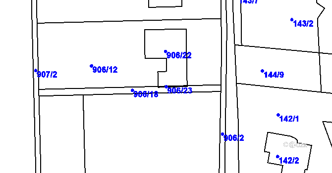 Parcela st. 906/23 v KÚ Skalička u Tišnova, Katastrální mapa