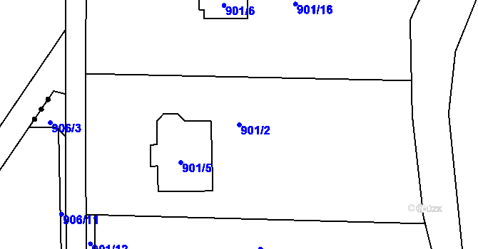 Parcela st. 901/2 v KÚ Skalička u Tišnova, Katastrální mapa