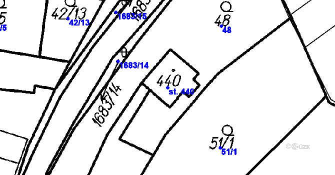 Parcela st. 440 v KÚ Všechovice, Katastrální mapa
