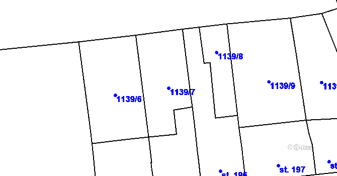 Parcela st. 1139/7 v KÚ Všechovice, Katastrální mapa