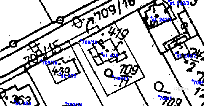 Parcela st. 419 v KÚ Všejany, Katastrální mapa