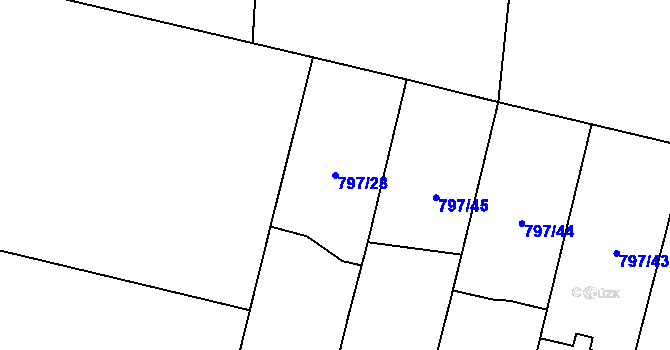 Parcela st. 797/28 v KÚ Všejany, Katastrální mapa