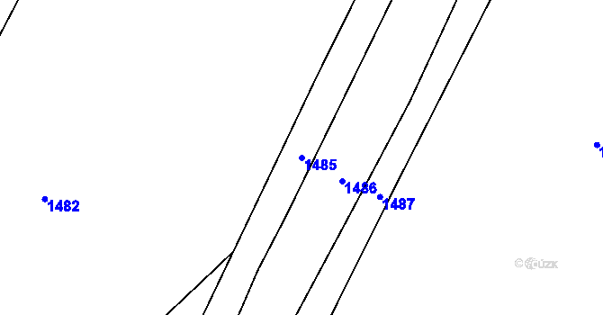 Parcela st. 1485 v KÚ Všejany, Katastrální mapa