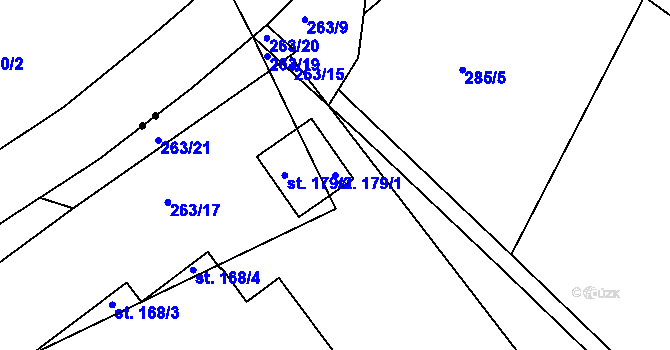 Parcela st. 179/1 v KÚ Březová u Všelibic, Katastrální mapa