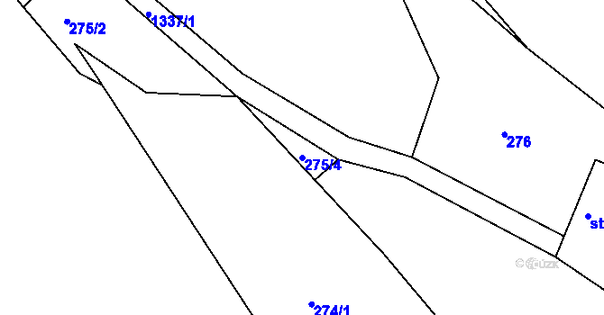 Parcela st. 275/4 v KÚ Březová u Všelibic, Katastrální mapa