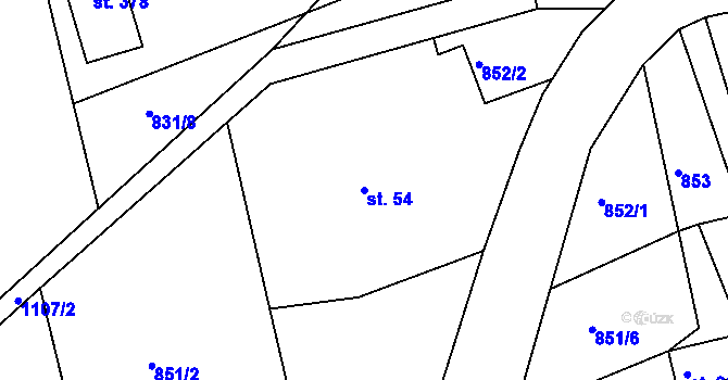 Parcela st. 54 v KÚ Všelibice, Katastrální mapa