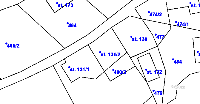 Parcela st. 131/2 v KÚ Všelibice, Katastrální mapa