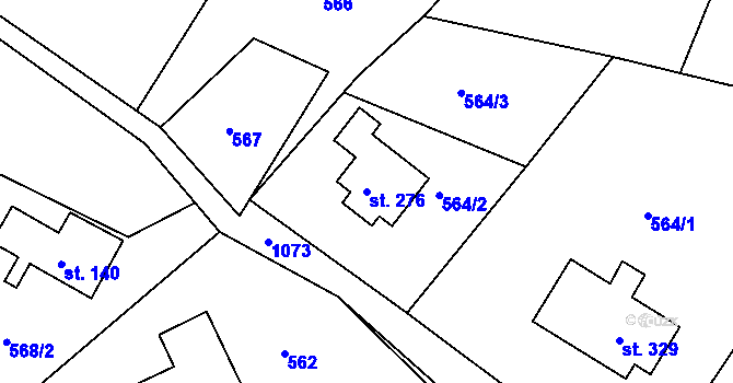 Parcela st. 276 v KÚ Všelibice, Katastrální mapa