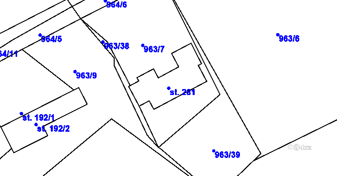 Parcela st. 281 v KÚ Všelibice, Katastrální mapa
